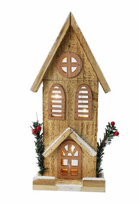 Picture of FESTIVE MAGIC LIGHT UP HOUSE FLAT 31CM BROWN