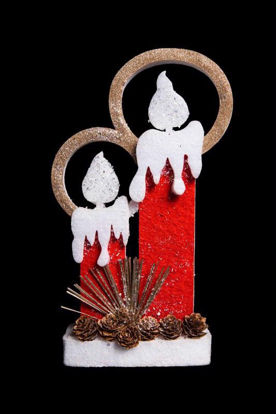 Picture of LED RED TWIN CANDLE 22CM