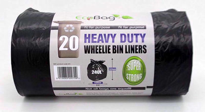 Picture of ECOBAG BLACK WHEELIE BIN 20 BAGS 240 LTR 