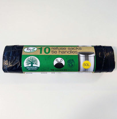 Picture of TIDYZ BIN LINER BLACK 10 BAGS 50LTR