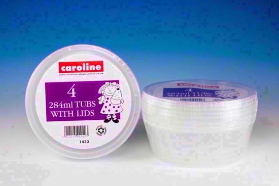 Picture of CAROLINE PLASTIC 10 OZ 4 TUBS & LID 1433