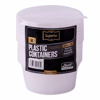 Picture of SUPERIOR PLASTIC 8 CONTAINERS ROUND 12OZ