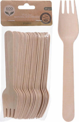 Picture of WOODEN FORK SET 20PCS