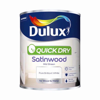 Picture of DULUX QD SATINWOOD PBW 750ML