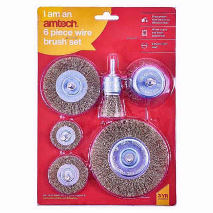 Picture of AMTECH WIRE BRUSH WHEEL SET 6PCE