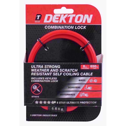 Picture of DEKTON BIKE LOCK COMBINATION 3MM X 650MM
