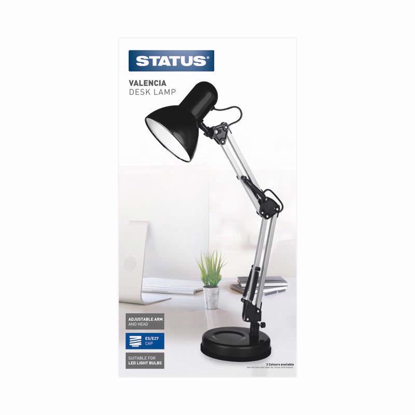 Picture of STATUS VALENCIA BLK SILVER ANG DESK LAMP