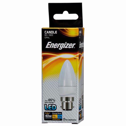 Picture of ENERGIZER LED CANDLE 5.9W W/W B22 BULB