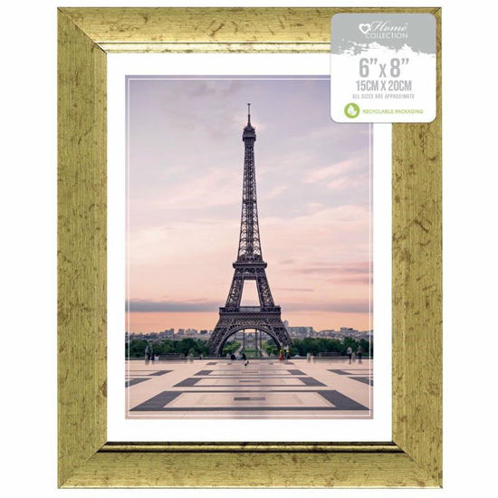 Picture of HOME COLLECTION GOLD RIBBED FRAME 6X8INCH