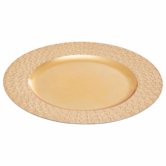 Picture of CHARGER PLATE GOLD OCTAGON 33CM