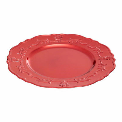 Picture of CHARGER PLATE RED BAROQUE 33CM