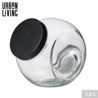 Picture of GLASS JAR BLACK MAT 1600ML