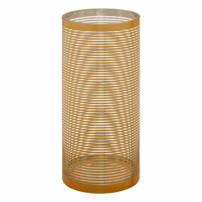 Picture of RAYA CYLINDER STRIPE VASE GOLD SMALL