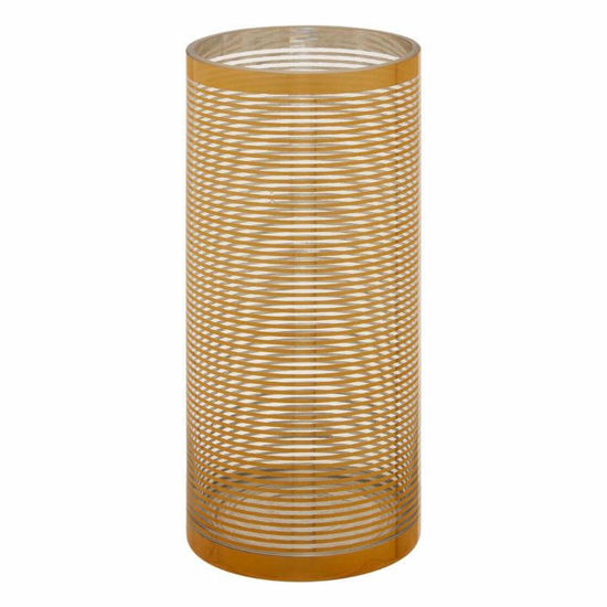 Picture of RAYA CYLINDER STRIPE VASE GOLD SMALL