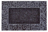 Picture of DOORMAT RUBBER DOG PAWS SILVER 45X70CM