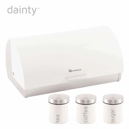 Picture of DAINTY BREAD BIN & CANISTERS WHITE