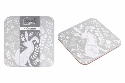 Picture of COASTERS WOODLAND DESIGN 4 PCS 10.5X10.5CM