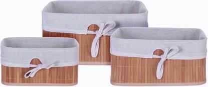 Picture of BAMBOO BASKETS SET OF 3 NATURAL