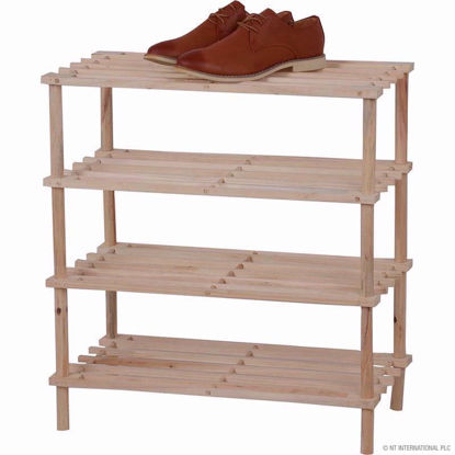 Picture of PRIMA SHOE RACK WOODEN FOUR TIER NATURAL