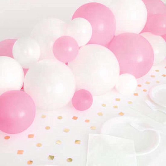 Picture of BALLOON CENTRE PIECE KIT PINK WHITE GOLD