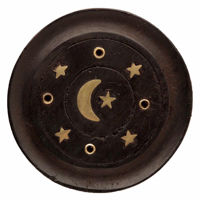 Picture of INCENSE ASHCATCHER ROUND MOON&STAR BLACK