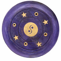 Picture of INCENSE ASHCATCHER ROUND YIN YANG PURPLE