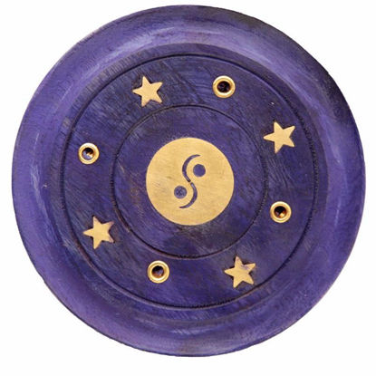 Picture of INCENSE ASHCATCHER ROUND YIN YANG PURPLE