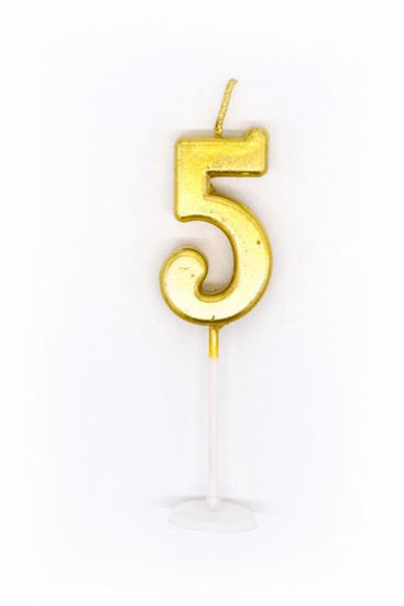 Picture of CANDLE NUMBER 5 GOLD