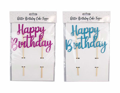 Picture of BRIGHT GLITTER HAPPY BIRTHDAY CAKE TOPPER