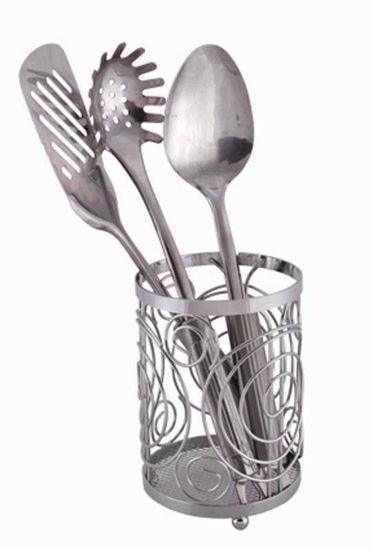 Picture of CHROME UTENSILS HOLDER SWIRL