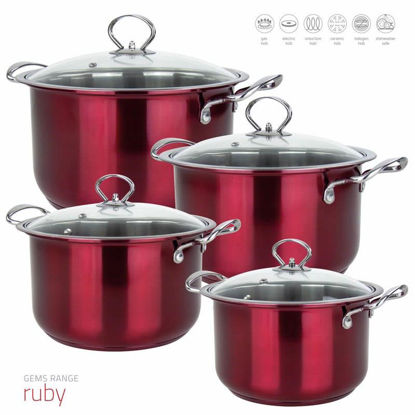 Picture of GEMS S/S STOCKPOT SET 4PC RUBY