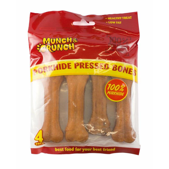 Picture of MUNCH CRUNCH PORKHIDE PRESSED BONE 4PK