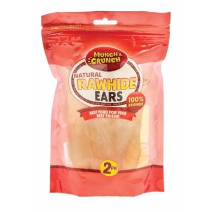Picture of MUNCH CRUNCH RAWHIDE EARS NATURAL 2PK