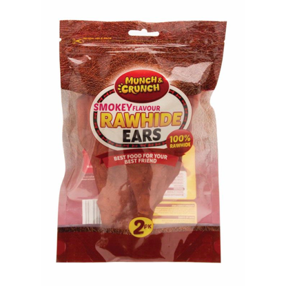 Picture of MUNCH CRUNCH RAWHIDE EARS SMOKED 3PK