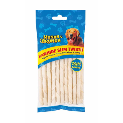 Picture of MUNCH CRUNCH RAWHIDE TWISTIX SLIM BLEACH 27