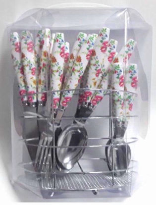 Picture of FLOWER PRINT CUTLERY SET 24PCS