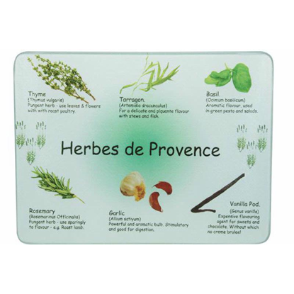 Picture of APOLLO GLASS CHOPPING BOARD HERBES 28X38