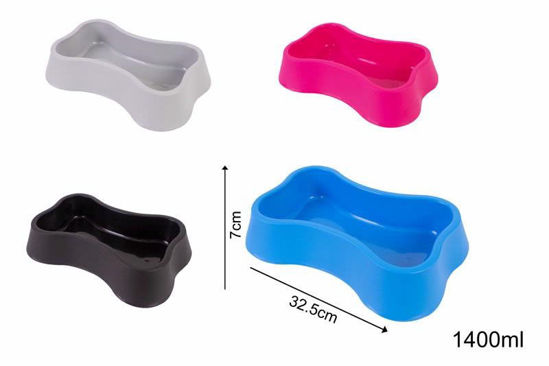 Picture of WORLD OF PETS PLASTIC BONE PET BOWL 32.5X7CM