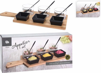 Picture of SERVING SET WITH SLATE 10PCS