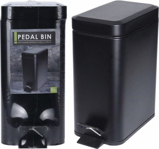 Picture of PEDAL BIN METAL BLACK CLR 5L