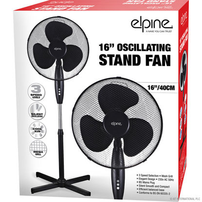 16" Pedestal Stand Fan Cross Leg - Black