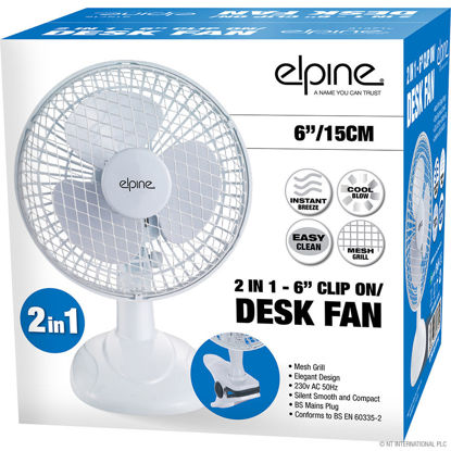 2 in 1 6" (15cm) Clip on Desk Fan